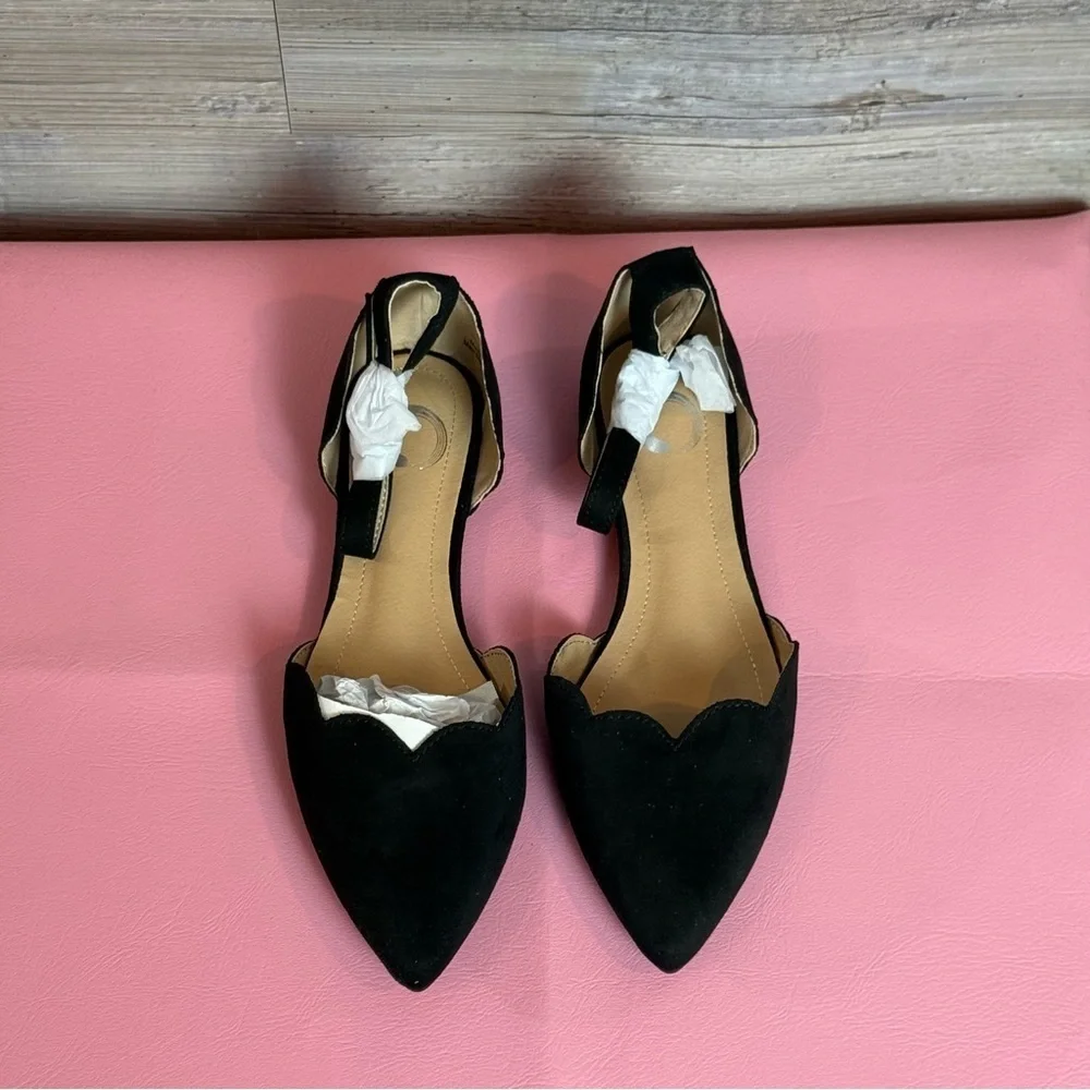 Journee Collection Womens Lana Buckle Pointed Toe Ballet Flats